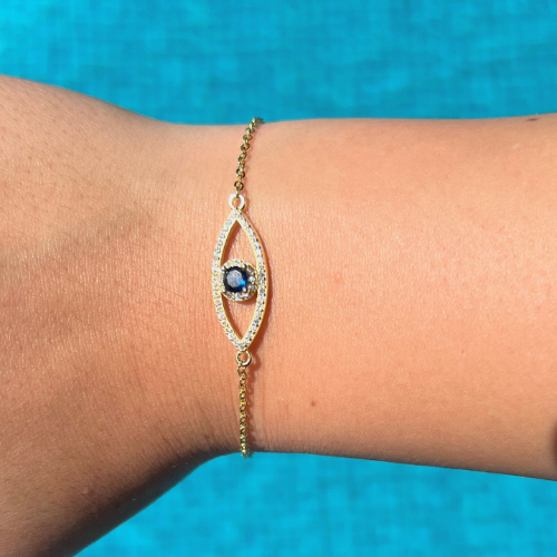 Soteria Evil Eye Bracelet - Gold Plated with Cubic Zirconia