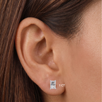 Athena rectangular radiant-cut moissanite stud earrings .5ct 1ct