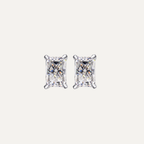 Athena rectangular radiant-cut moissanite stud earrings
