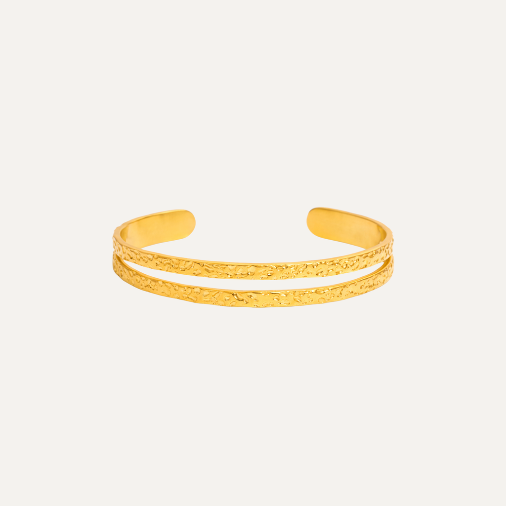 BIA GOLD DOUBLE CUFF BRACELET
