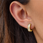 PHOEBE BAGUETTE CUT HUGGIE EARRINGS