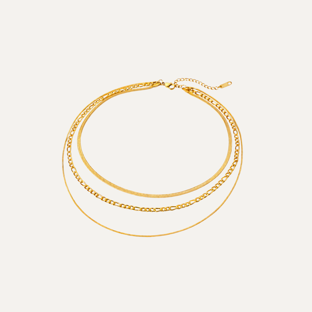 DIONE GOLD LAYERED CHAIN NECKLACE