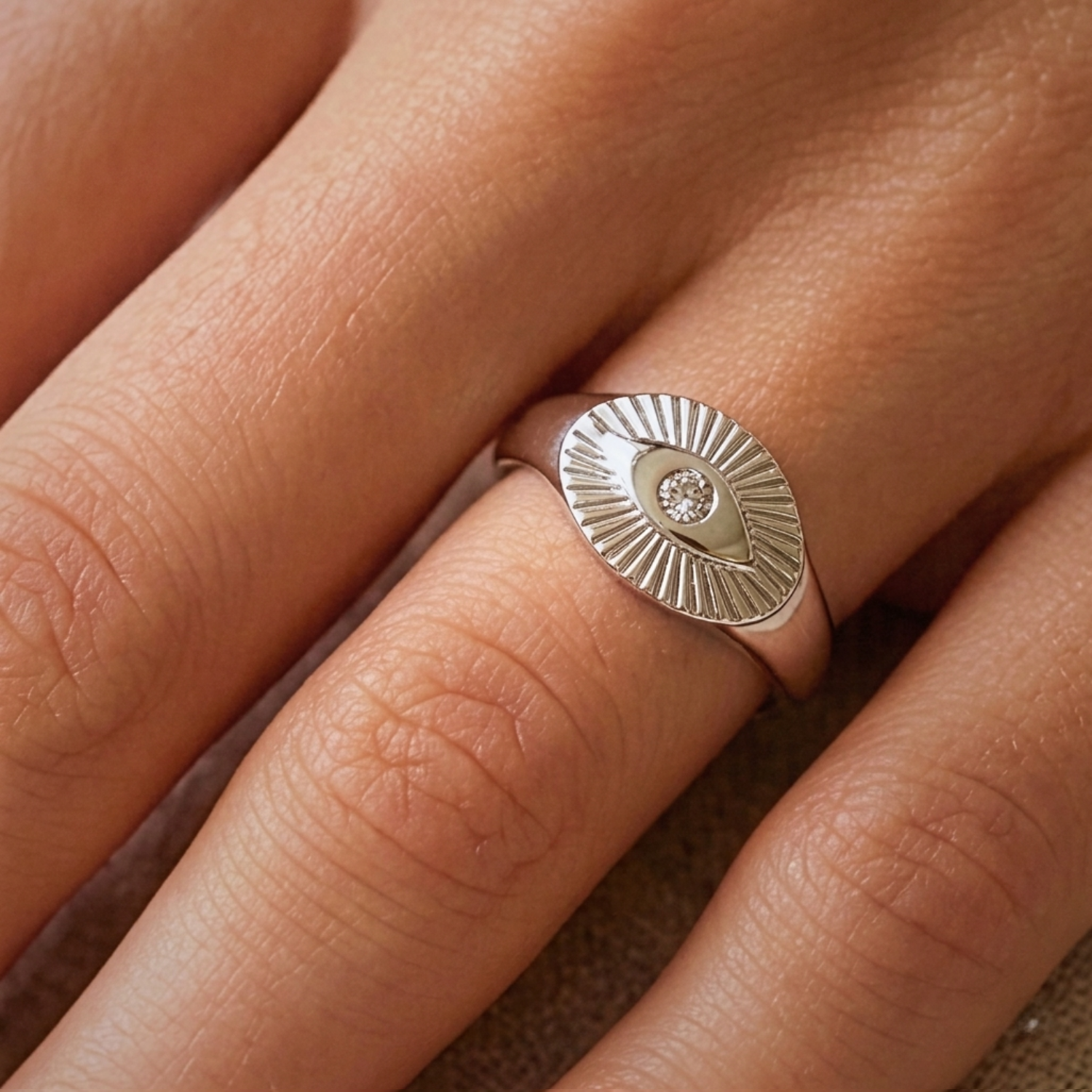 HEMERA EVIL EYE SIGNET RING