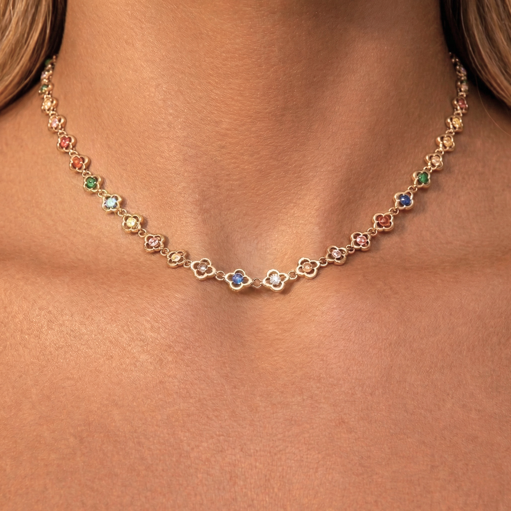 IANTHE GOLD + MULTI CHAIN NECKLACE