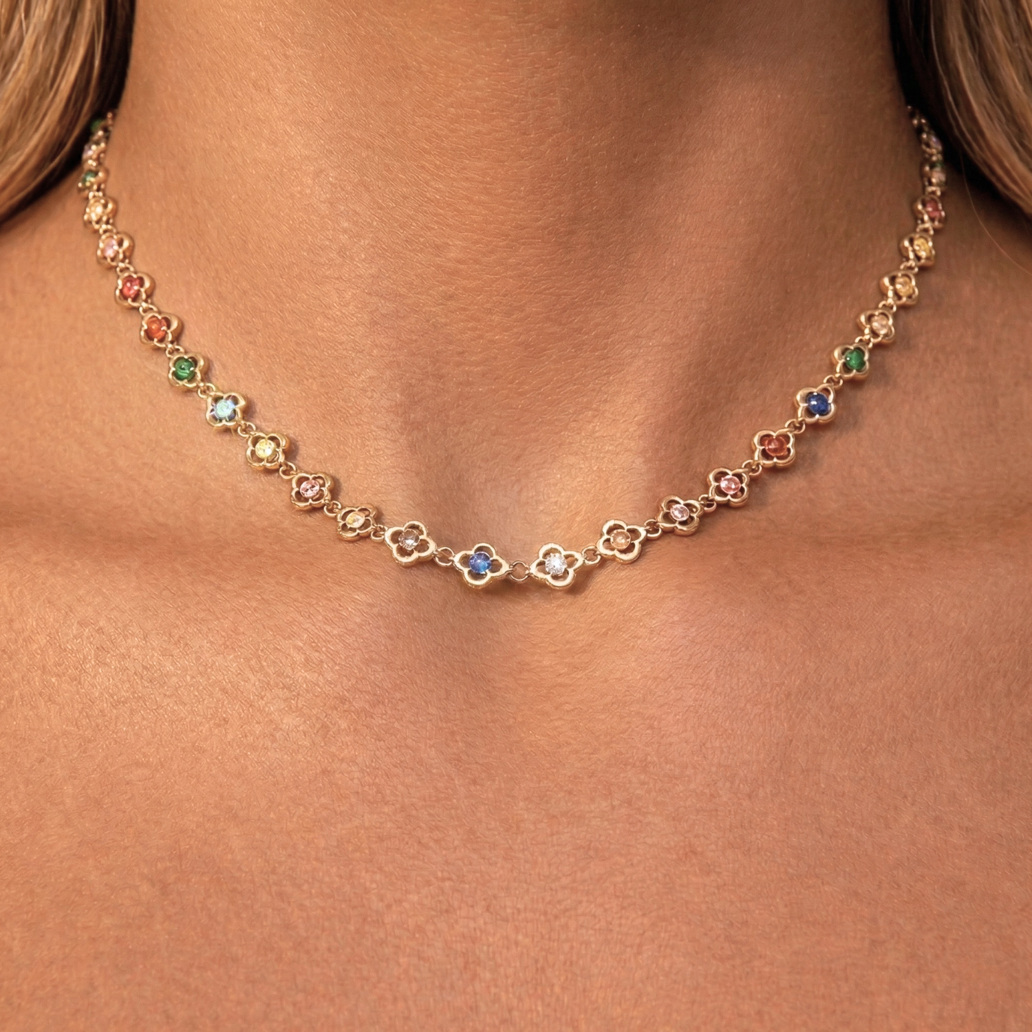 IANTHE GOLD + MULTI CHAIN NECKLACE