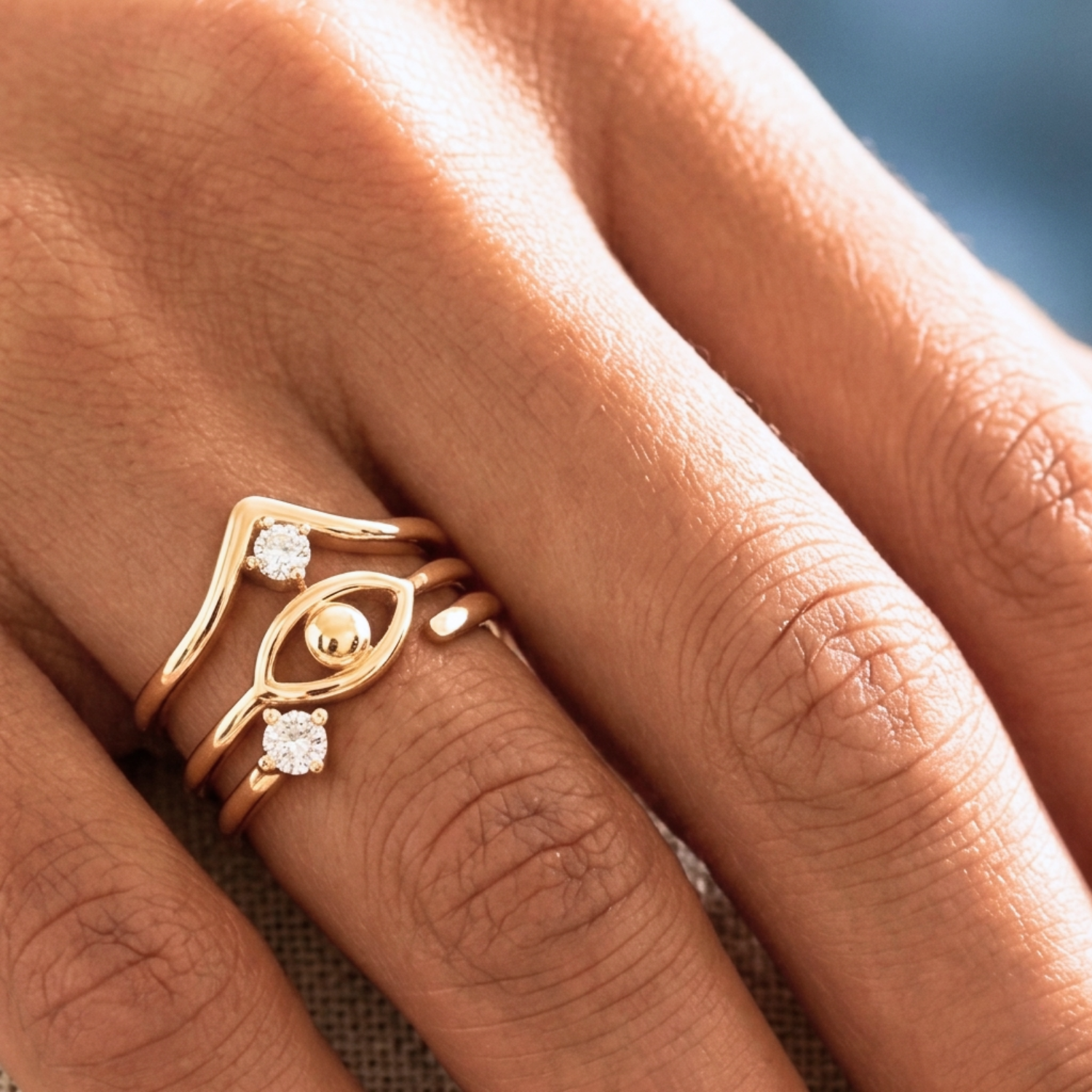 MOIRAI GOLD RING SET