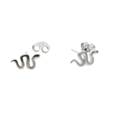 MEDUSA SILVER SNAKE STUDS