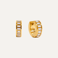 PHOEBE BAGUETTE CUT HUGGIE EARRINGS