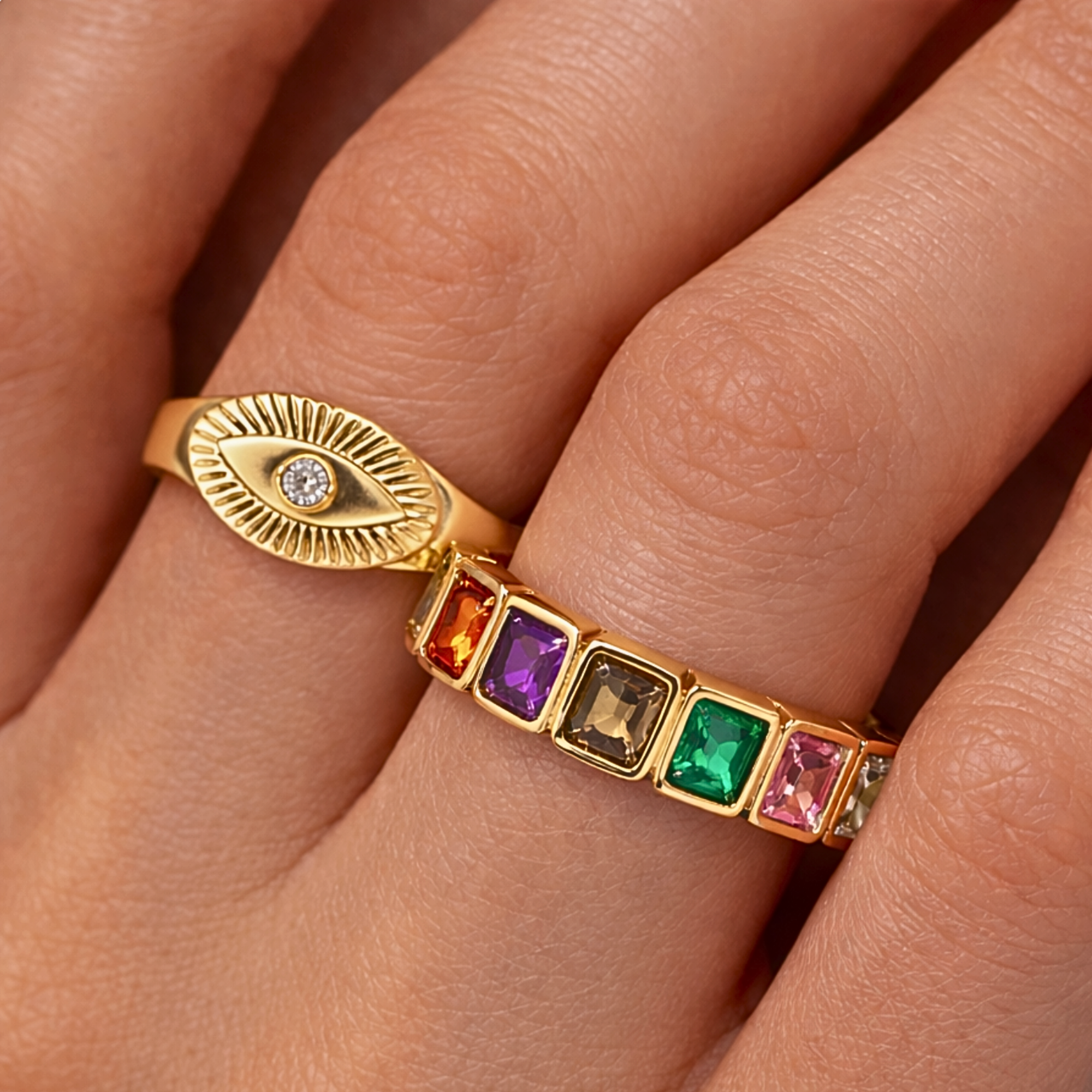 CHROMA GOLD SQUARE CUT RING