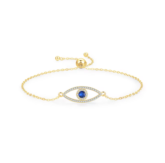 Soteria Evil Eye Bracelet - Gold Plated with Cubic Zirconia