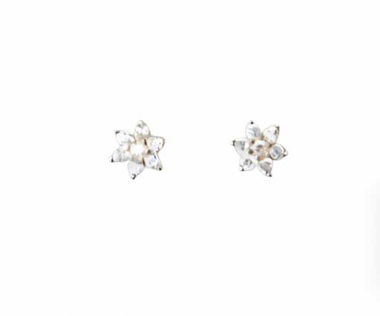 Chloris Earrings - Small cubic zirconia flower studs