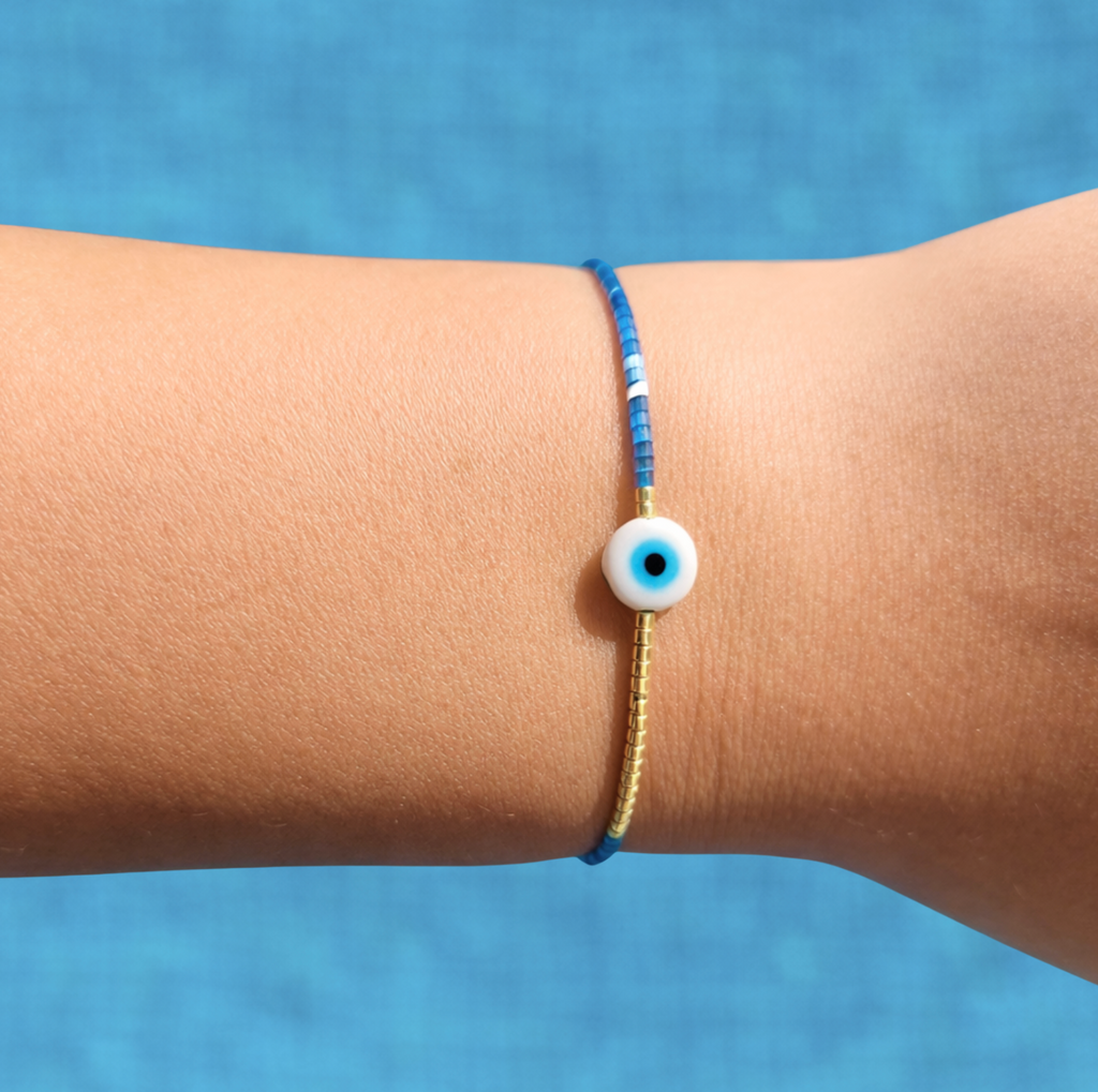 SELENE BEADED EVIL EYE BRACELET