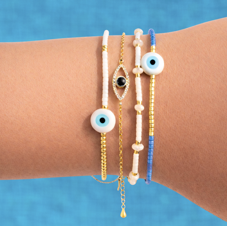 SELENE BEADED EVIL EYE BRACELET
