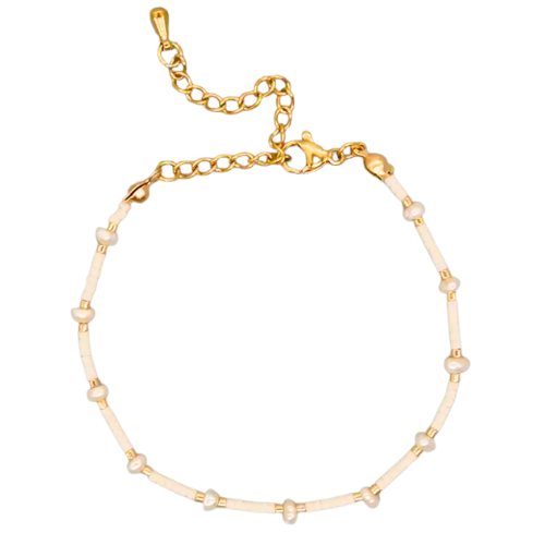 THALIA BEADED BRACELET - WHITE