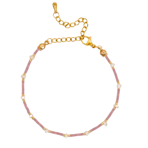 Thalia Freshwater Pearl Bracelet - Mauve