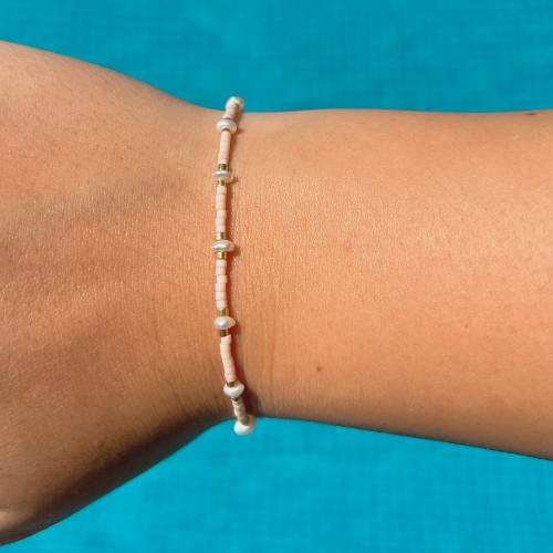 Thalia Freshwater Pearl Bracelet - Blush