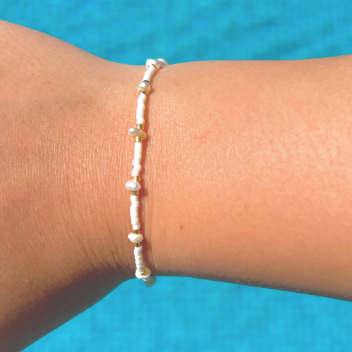 THALIA BEADED BRACELET - WHITE