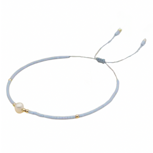 Thetis Bead and Pearl Bracelet - Ice Blue