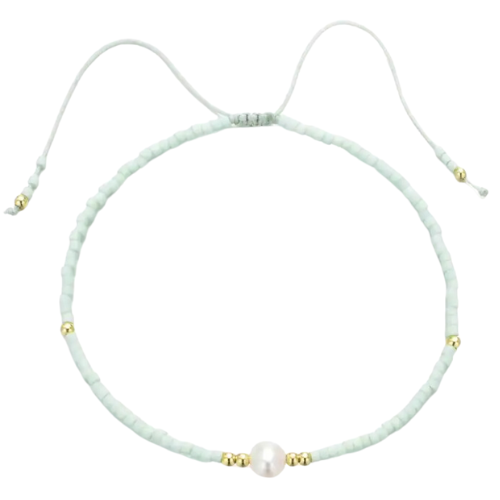 Thetis Bead and Pearl bracelet - Sea Foam