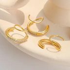 APATE DOUBLE HOOP GOLD EARRINGS