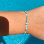 ARTEMIS BEADED BRACELET - AQUA
