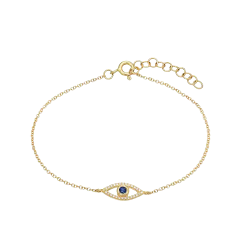 Asteria Gold Evil Eye Bracelet with Cubic Zirconia