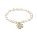 CALLIOPE EVIL EYE PEARL BRACELET - ZIRCON
