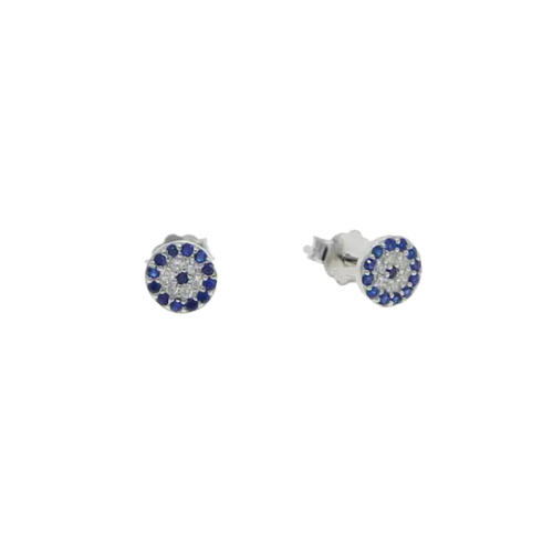CHLOE SILVER EVIL EYE STUDS