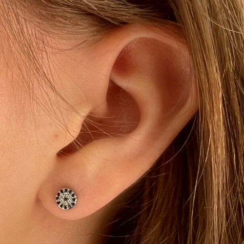 CHLOE SILVER EVIL EYE STUDS