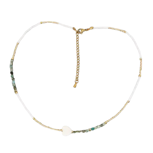 ELEKTRA BEADED NECKLACE - HEART