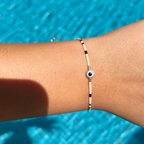 HARMONIA EVIL EYE BEADED BRACELET - BLUSH