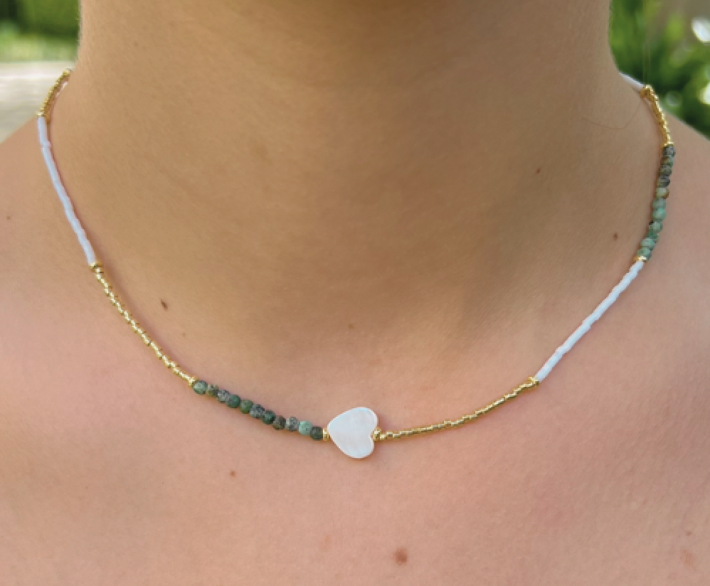 ELEKTRA BEADED NECKLACE - HEART